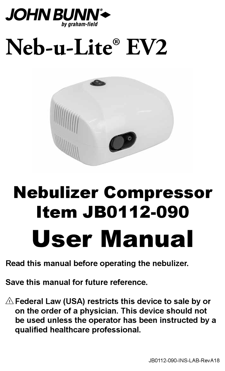 GRAHAM FIELD JB0112090 USER MANUAL Pdf Download ManualsLib