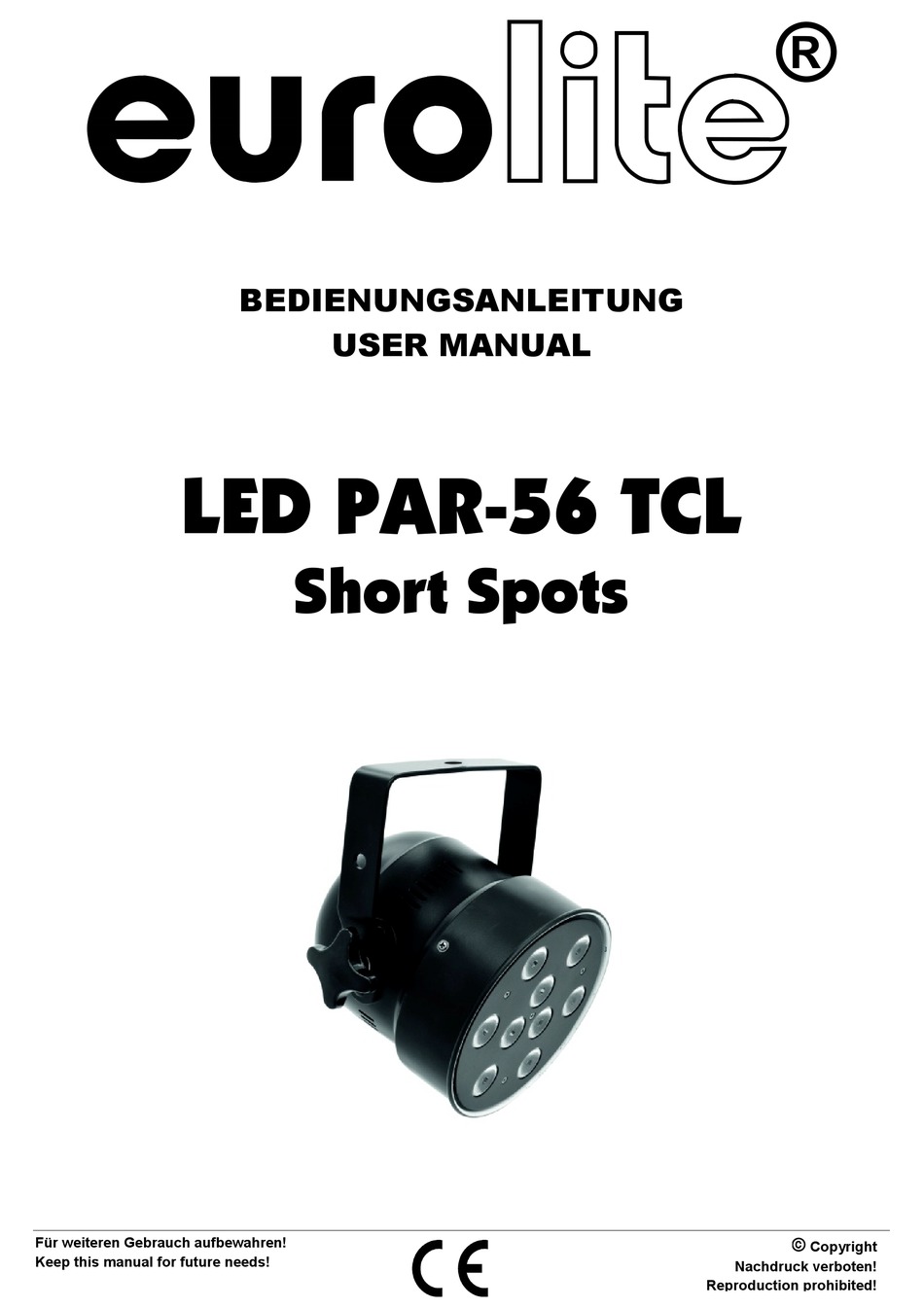 EUROLITE LED PAR-56 TCL SHORT SPOTS USER MANUAL Pdf Download | ManualsLib
