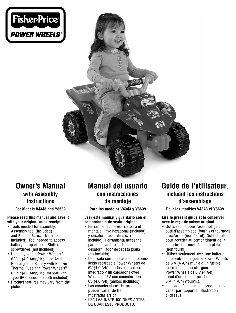 FISHERPRICE POWER WHEELS Y8639 OWNER'S MANUAL Pdf Download ManualsLib