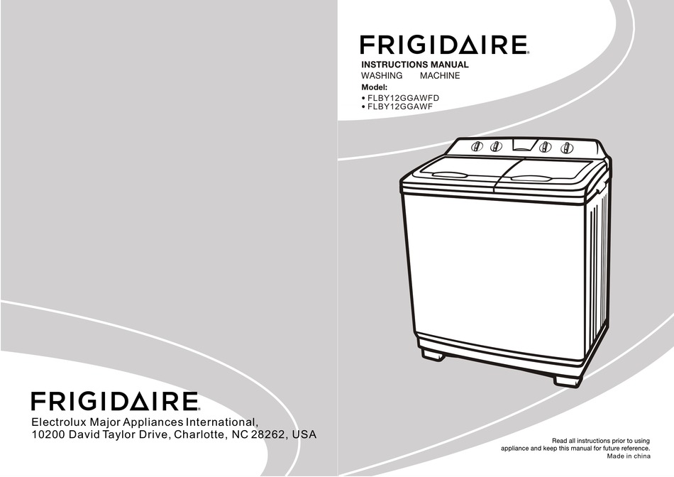 FRIGIDAIRE FLBY12GGAWFD INSTRUCTION MANUAL Pdf Download ManualsLib