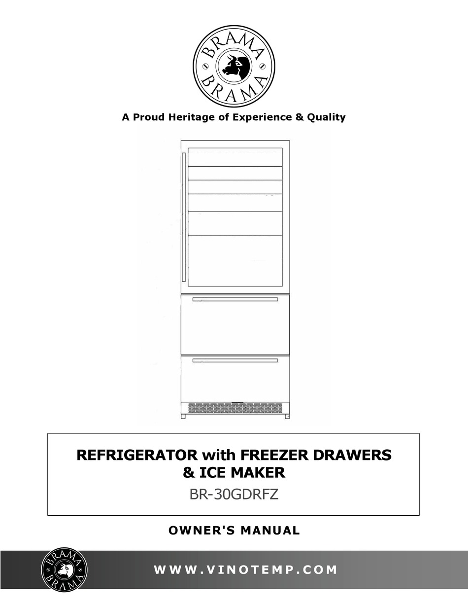 VINOTEMP BRAMA BR30GDRFZ OWNER'S MANUAL Pdf Download ManualsLib