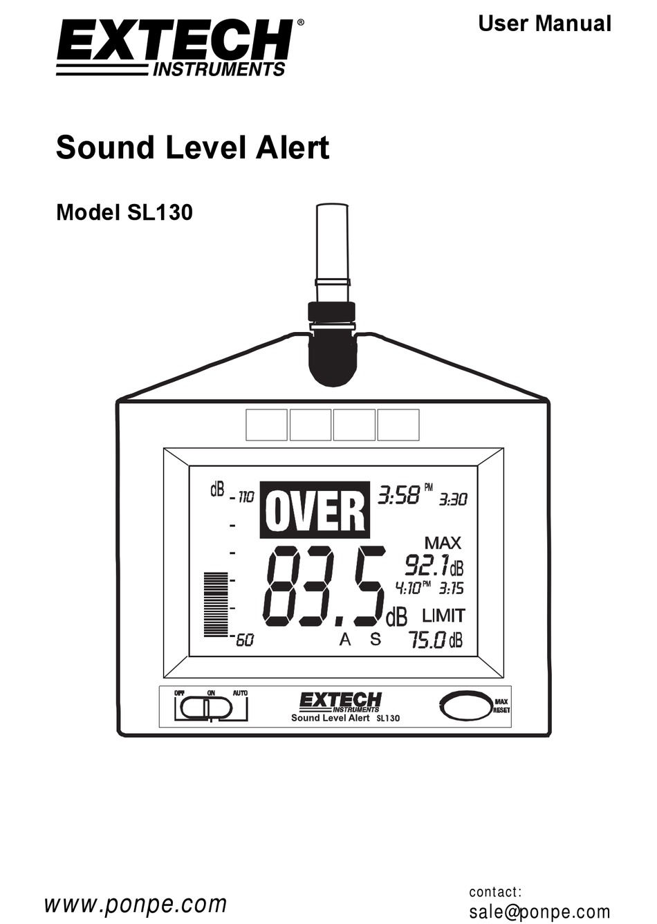 EXTECH INSTRUMENTS SL130G USER MANUAL Pdf Download | ManualsLib