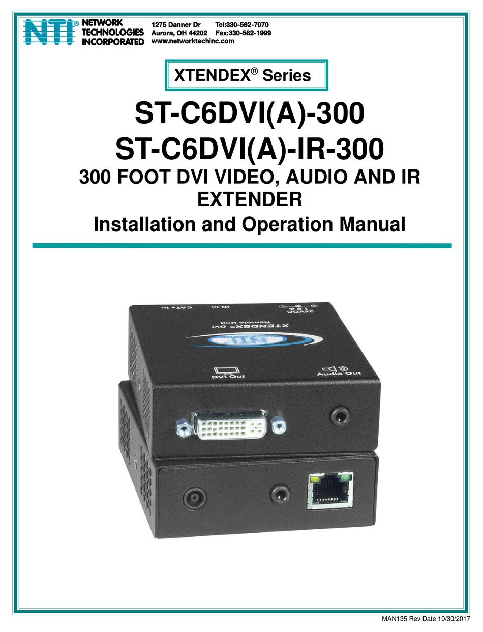 Nti St C Dvi Ir R Installation And Operation Manual Pdf Download