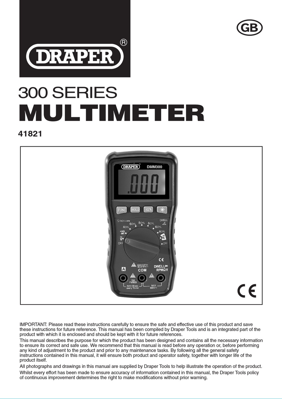 DRAPER 41821 USER MANUAL Pdf Download ManualsLib