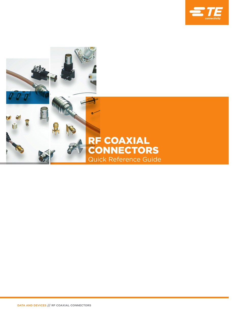 TE CONNECTIVITY RF COAXIAL QUICK REFERENCE MANUAL Pdf Download ManualsLib