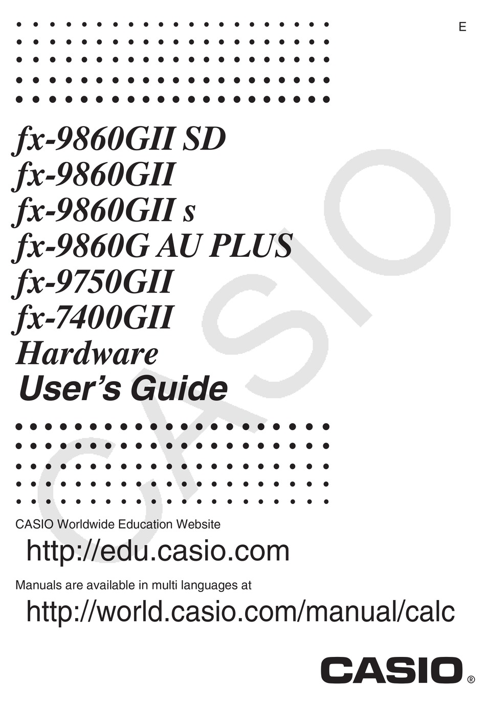CASIO FX 9860GII SD HARDWARE USER S MANUAL Pdf Download ManualsLib