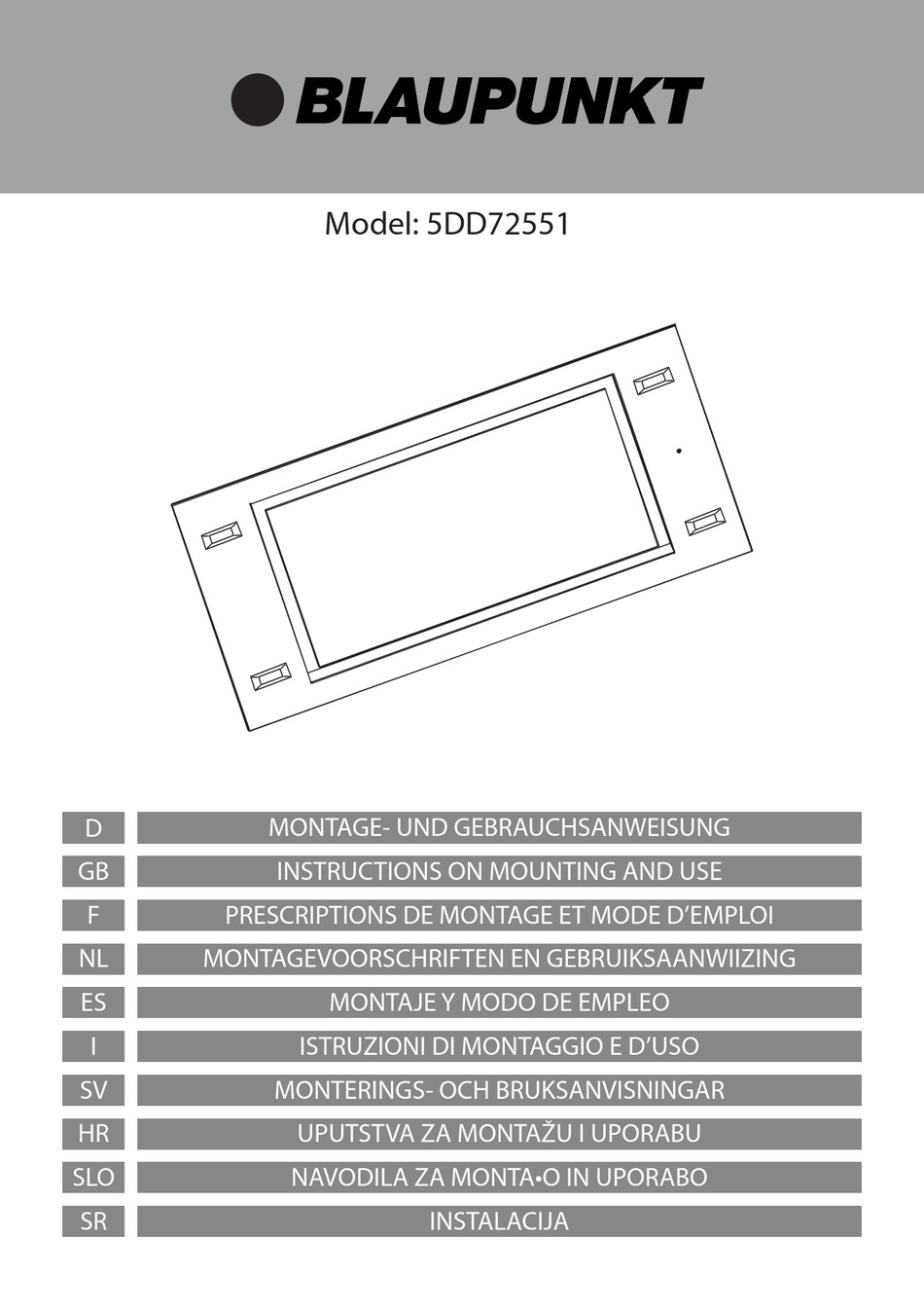 BLAUPUNKT 5DD72551 INSTRUCTION ON MOUNTING AND USE MANUAL Pdf Download ...