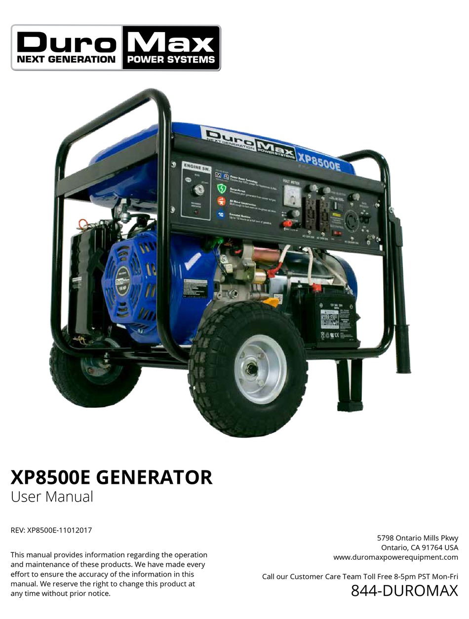 DUROMAX XP8500E USER MANUAL Pdf Download ManualsLib