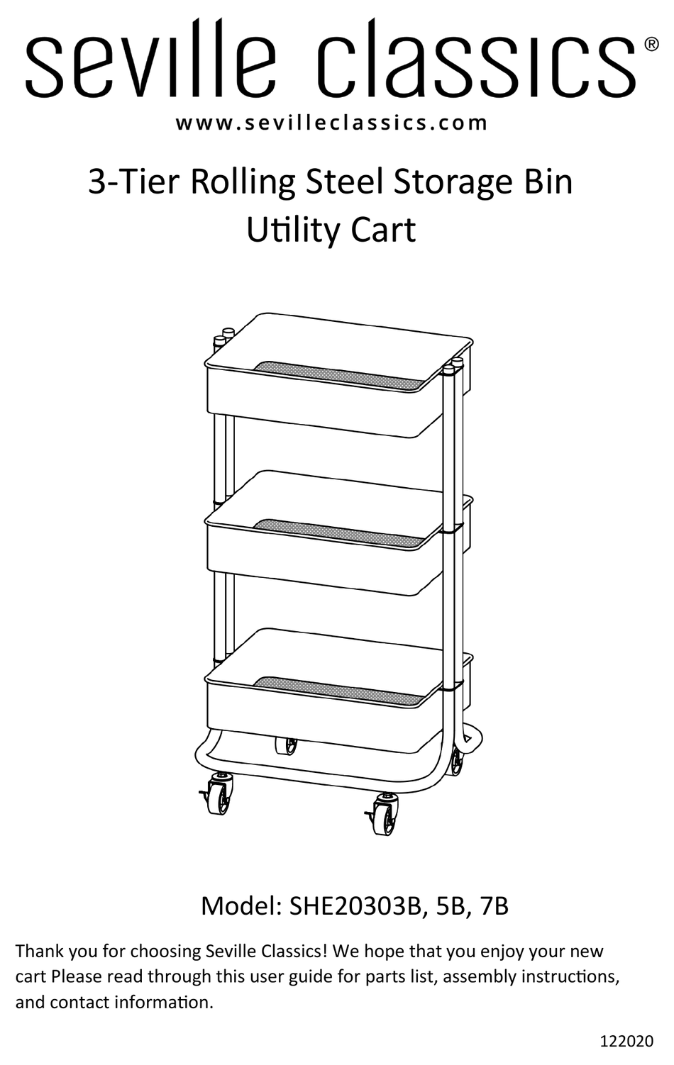 SEVILLE CLASSICS SHE20303B ASSEMBLY INSTRUCTIONS Pdf Download ManualsLib