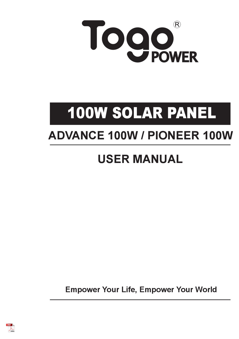 TOGO POWER ADVANCE 100W USER MANUAL Pdf Download | ManualsLib