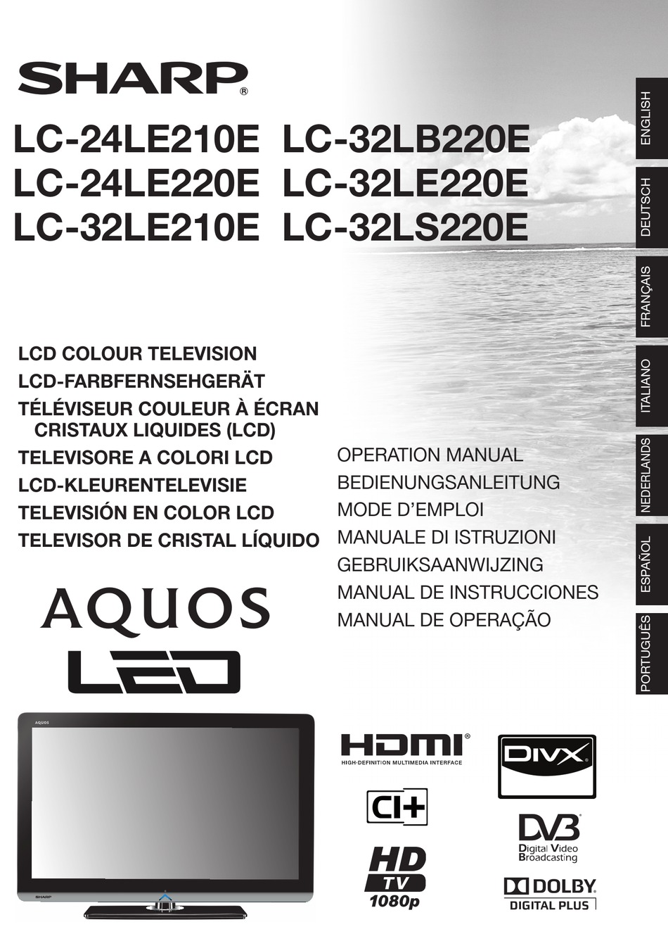 SHARP AQUOS LC32LB220E OPERATION MANUAL Pdf Download ManualsLib