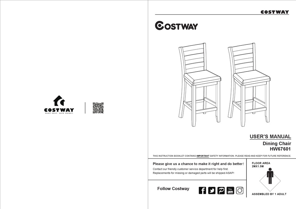 COSTWAY HW67601 USER MANUAL Pdf Download ManualsLib