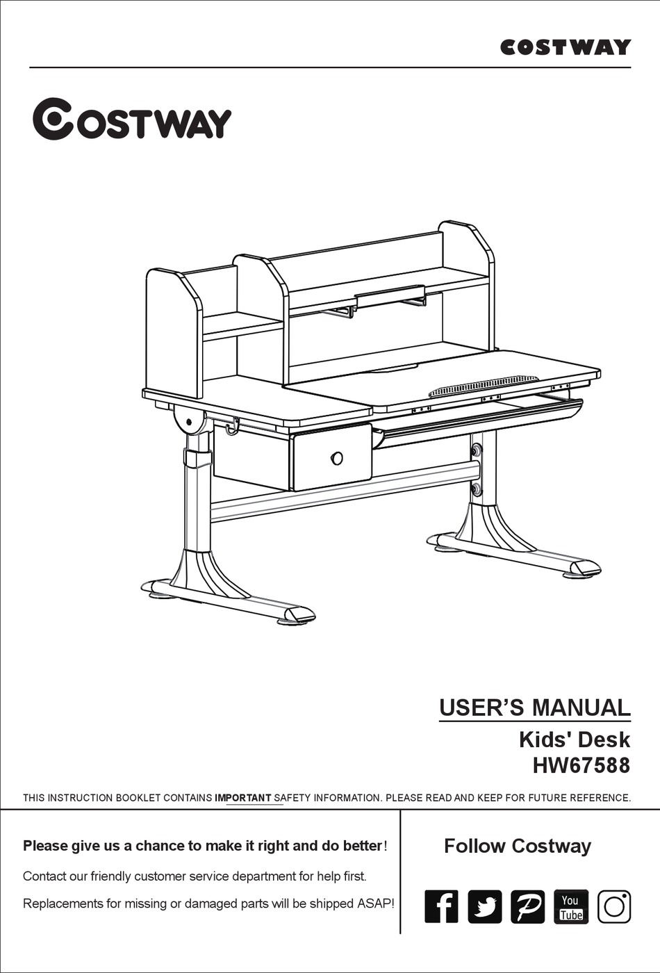 COSTWAY HW67588 USER MANUAL Pdf Download ManualsLib