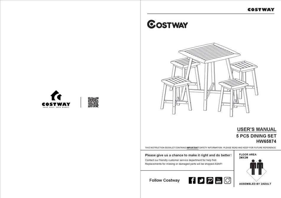 COSTWAY HW65874 USER MANUAL Pdf Download ManualsLib
