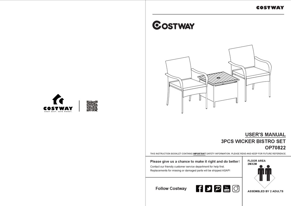 COSTWAY OP70822 USER MANUAL Pdf Download ManualsLib