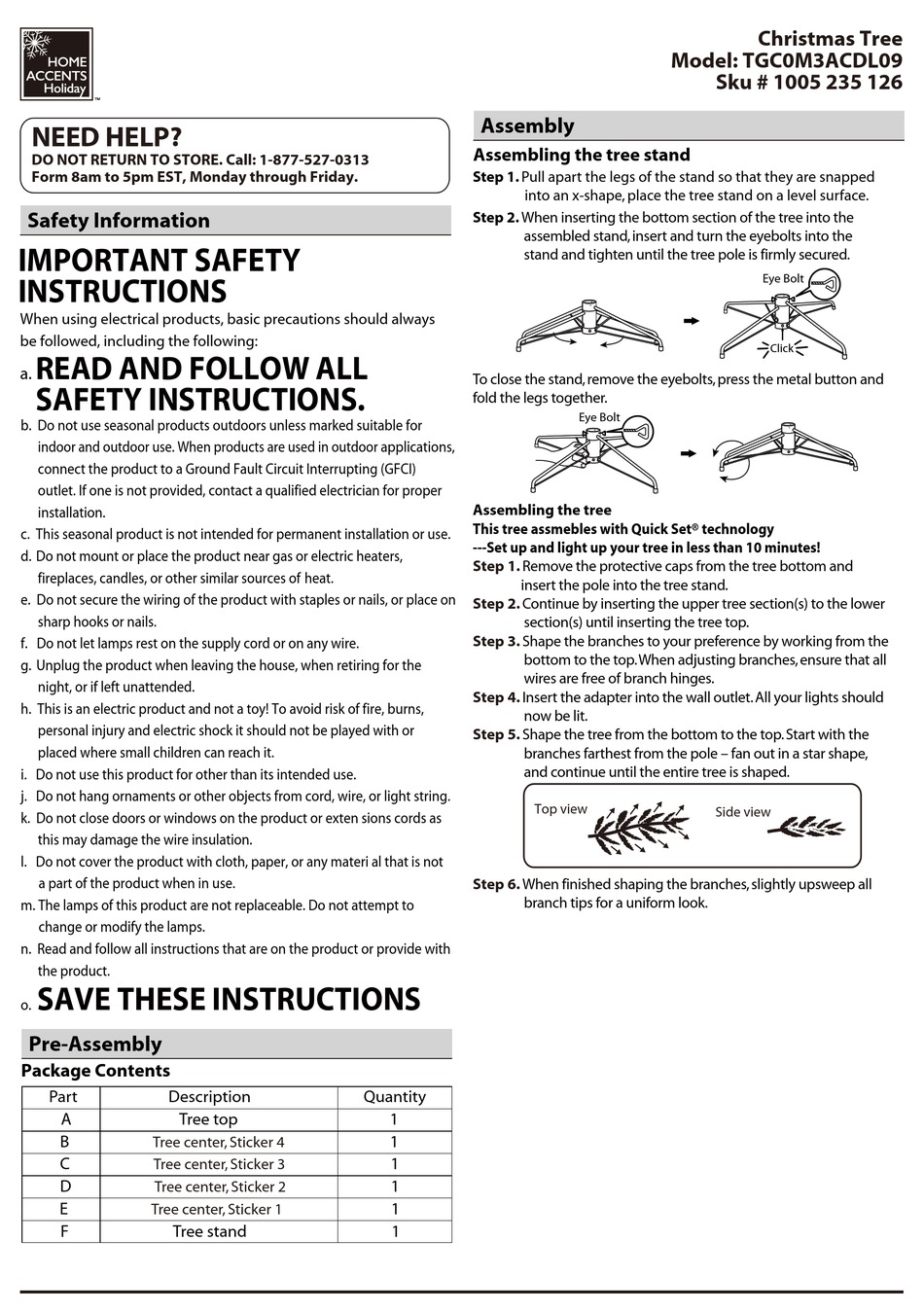 HOME ACCENTS HOLIDAY 1005 235 126 QUICK START MANUAL Pdf Download