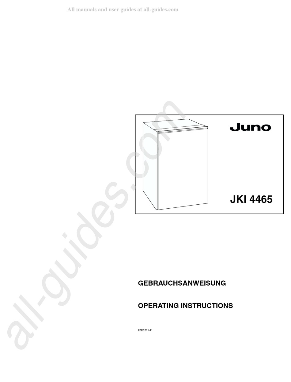 JUNO JKI4465 OPERATING INSTRUCTIONS MANUAL Pdf Download ManualsLib