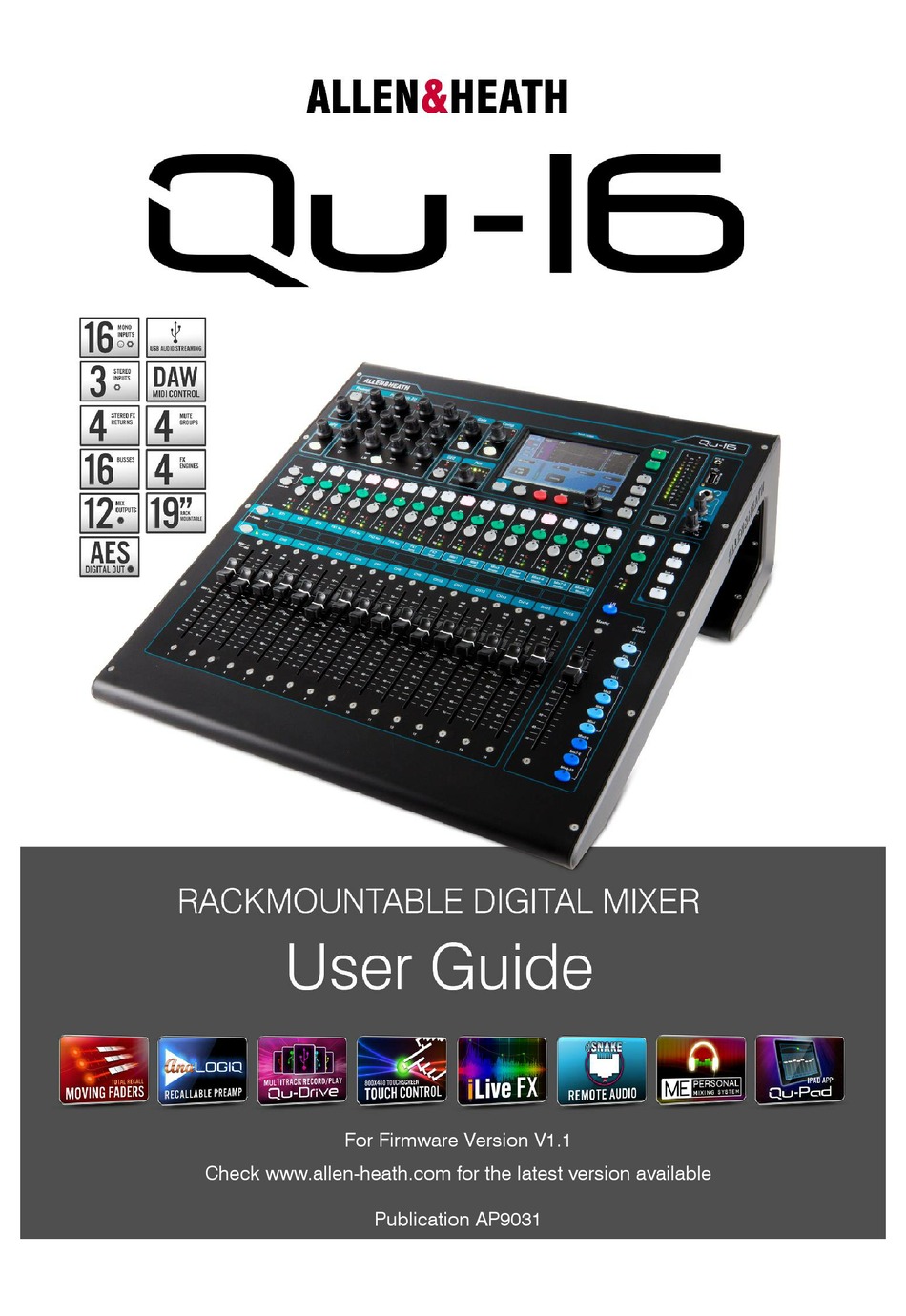 ALLEN & HEATH QU16C USER MANUAL Pdf Download ManualsLib