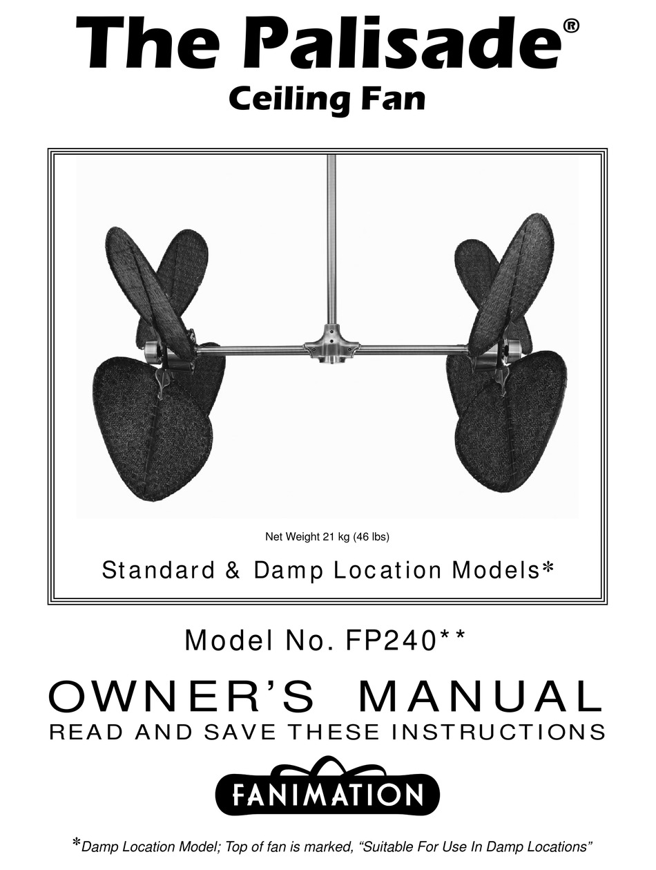 FANIMATION PALISADE FP240RS OWNER