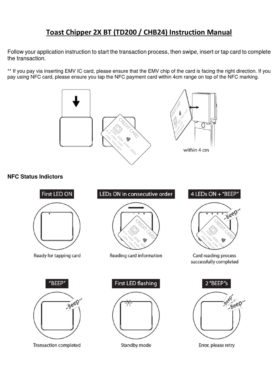 BBPOS TD200 INSTRUCTION MANUAL Pdf Download | ManualsLib
