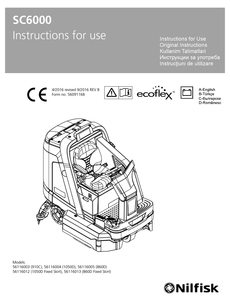 NILFISKADVANCE SC6000 910C INSTRUCTIONS FOR USE MANUAL Pdf Download