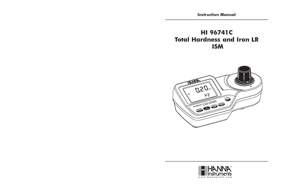 HANNA INSTRUMENTS HI 96741C INSTRUCTION MANUAL Pdf Download ManualsLib