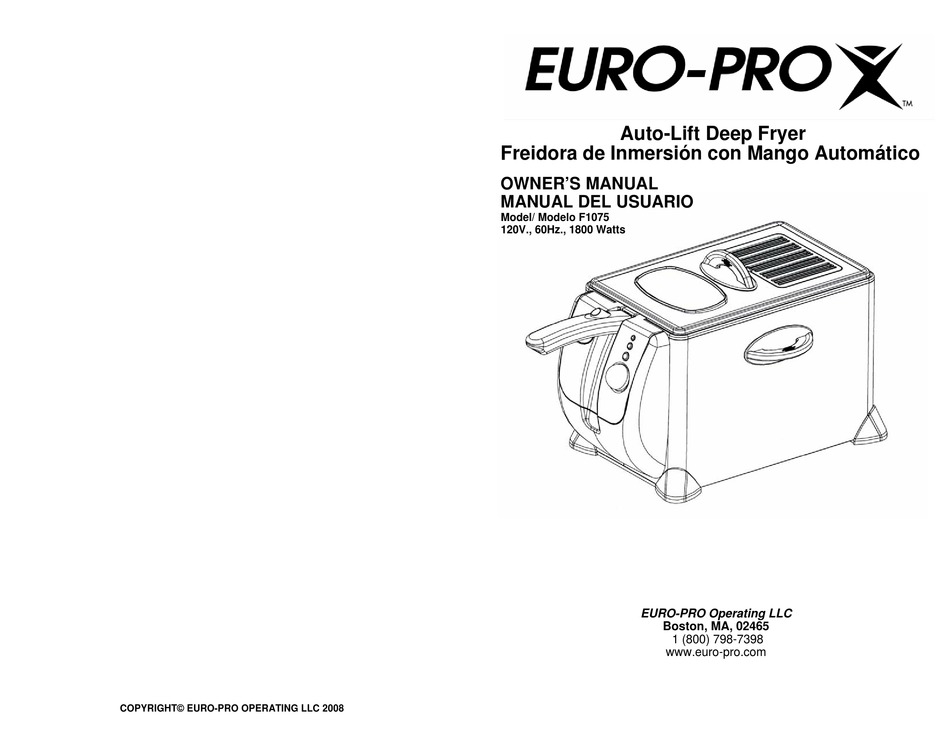 EUROPRO F1075 OWNER'S MANUAL Pdf Download ManualsLib