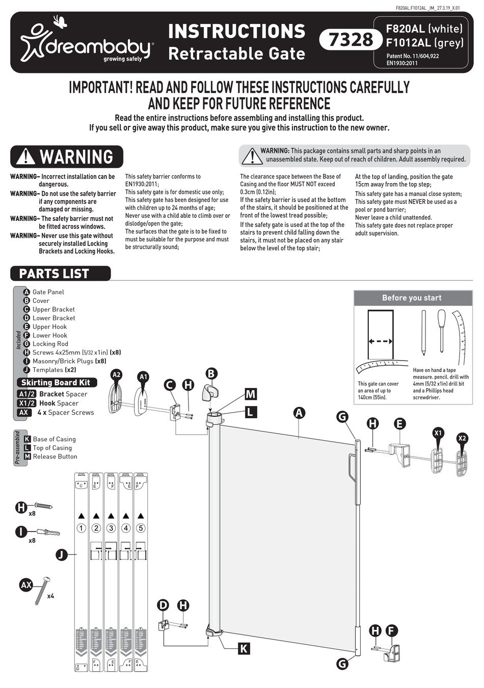 DREAMBABY F820AL INSTRUCTIONS Pdf Download ManualsLib
