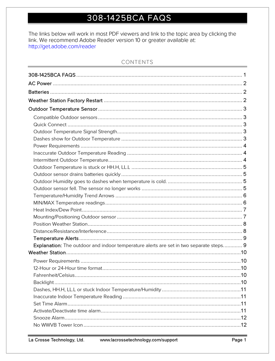 LA CROSSE TECHNOLOGY 3081425BCA FAQS Pdf Download ManualsLib