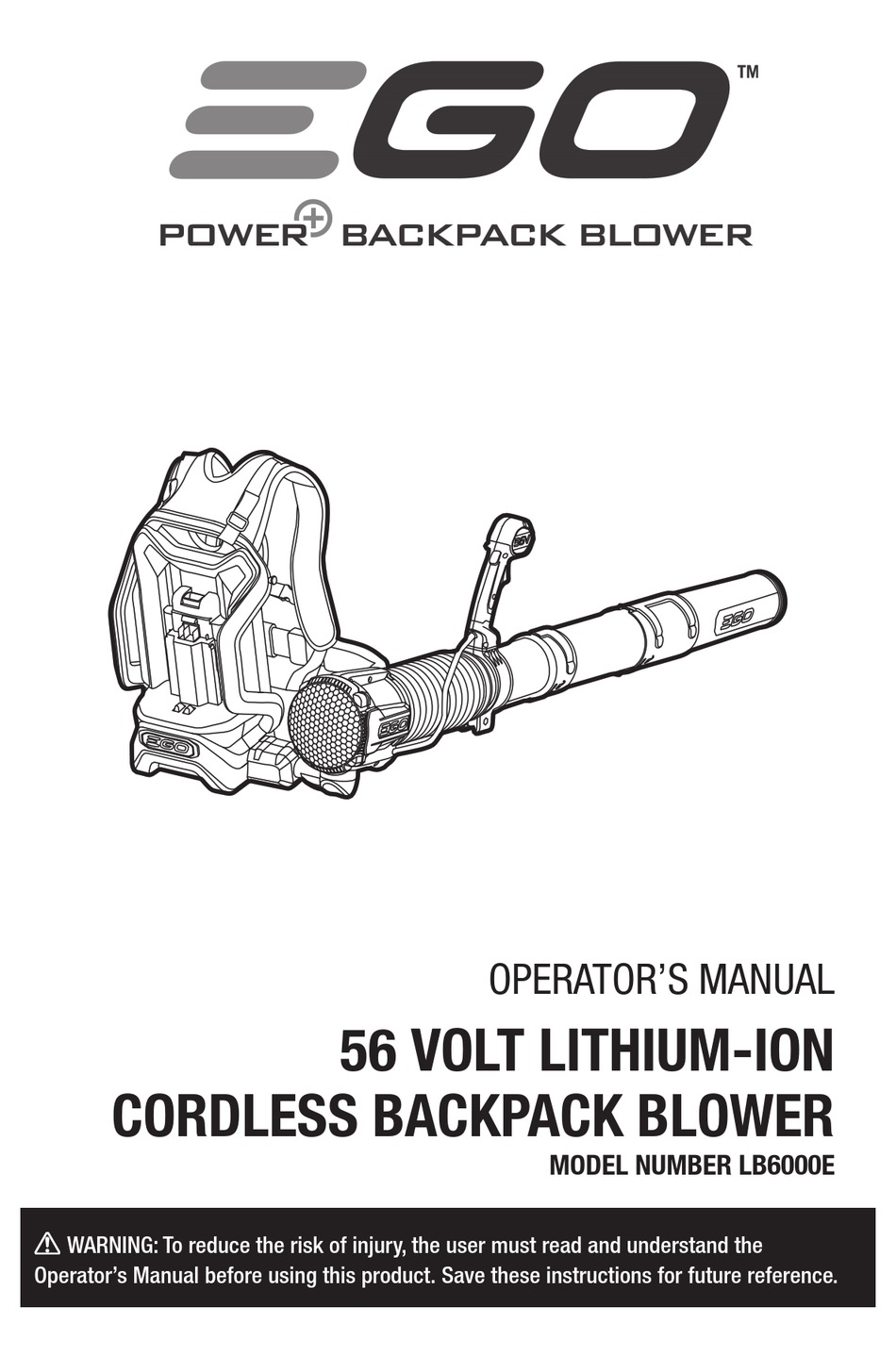 EGO POWER+ LB6004E OPERATOR'S MANUAL Pdf Download | ManualsLib