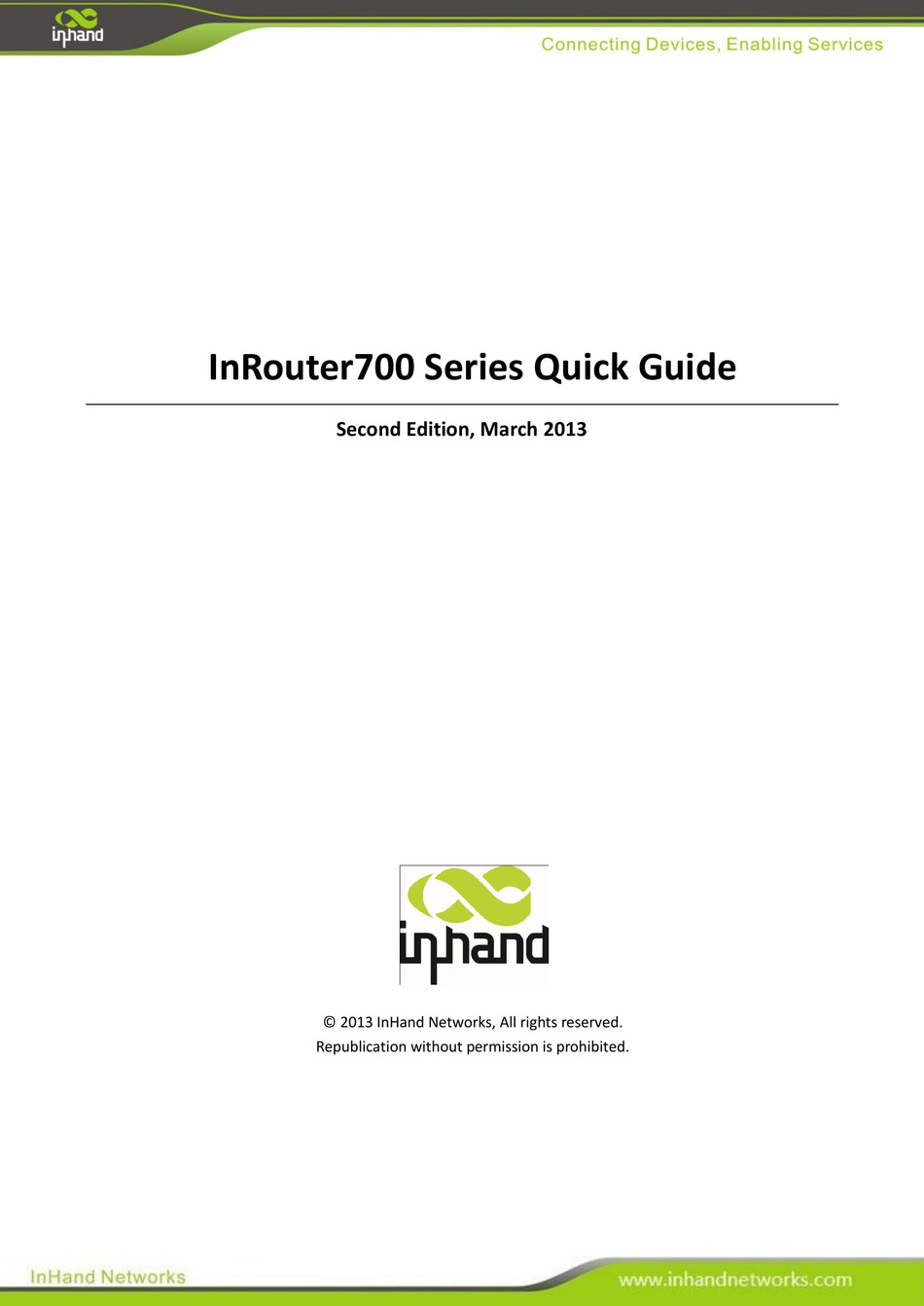 INHAND INROUTER700 SERIES QUICK MANUAL Pdf Download ManualsLib