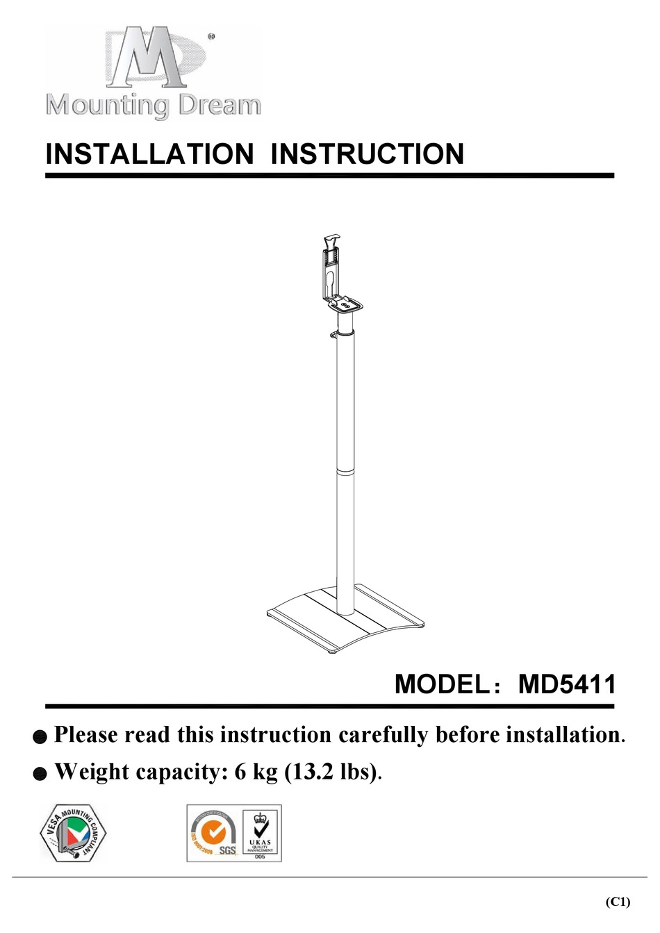 MOUNTING DREAM MD5411 INSTALLATION INSTRUCTION Pdf Download ManualsLib