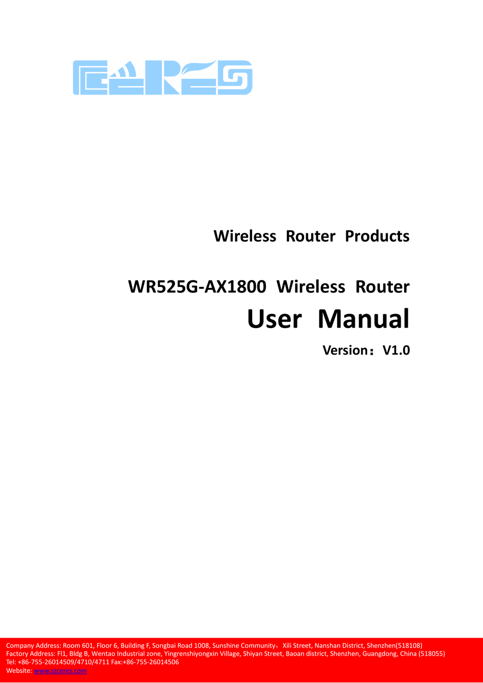 CERES WR525GAX1800 USER MANUAL Pdf Download ManualsLib