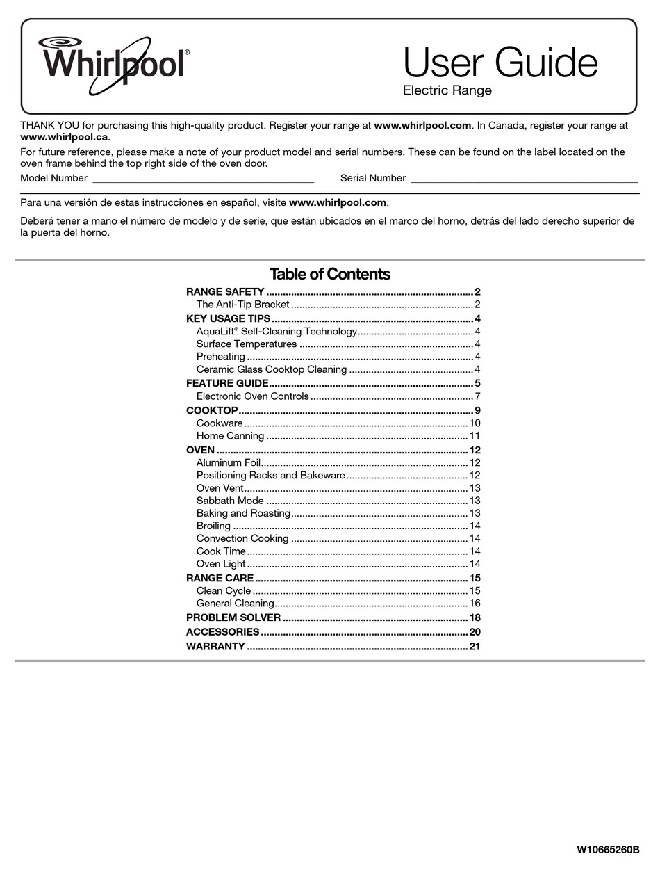 WHIRLPOOL WEE730H0DS USER MANUAL Pdf Download | ManualsLib