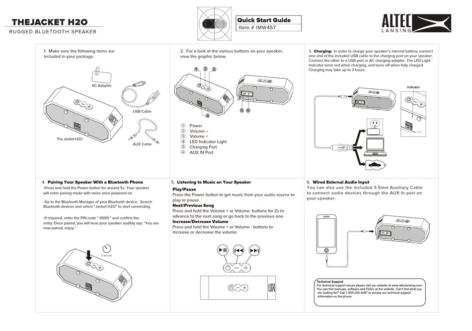 ALTEC LANSING JACKET H20 QUICK START MANUAL Pdf Download ManualsLib