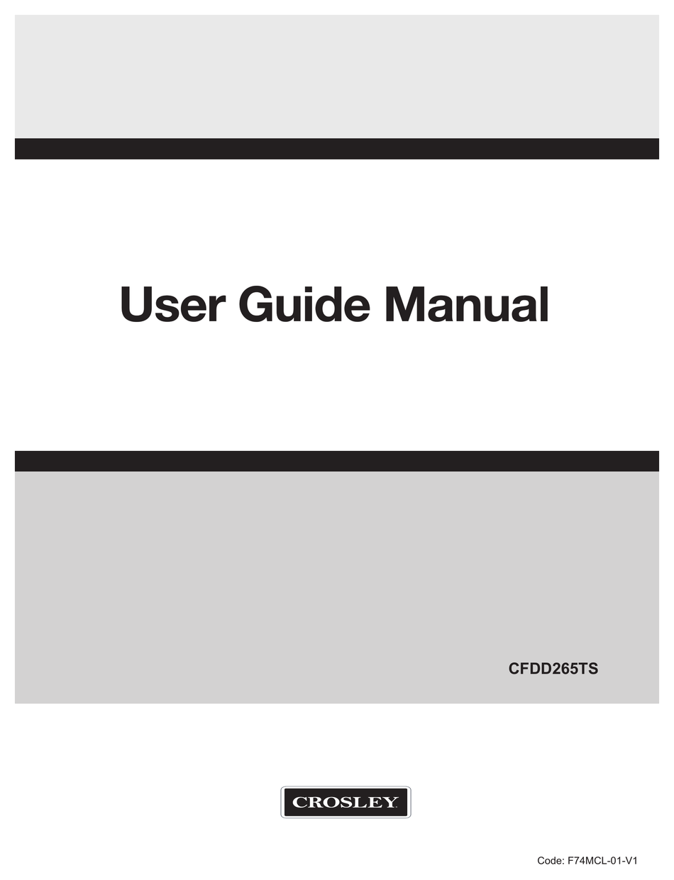 CROSLEY CFDD265TS USER MANUAL MANUAL Pdf Download ManualsLib