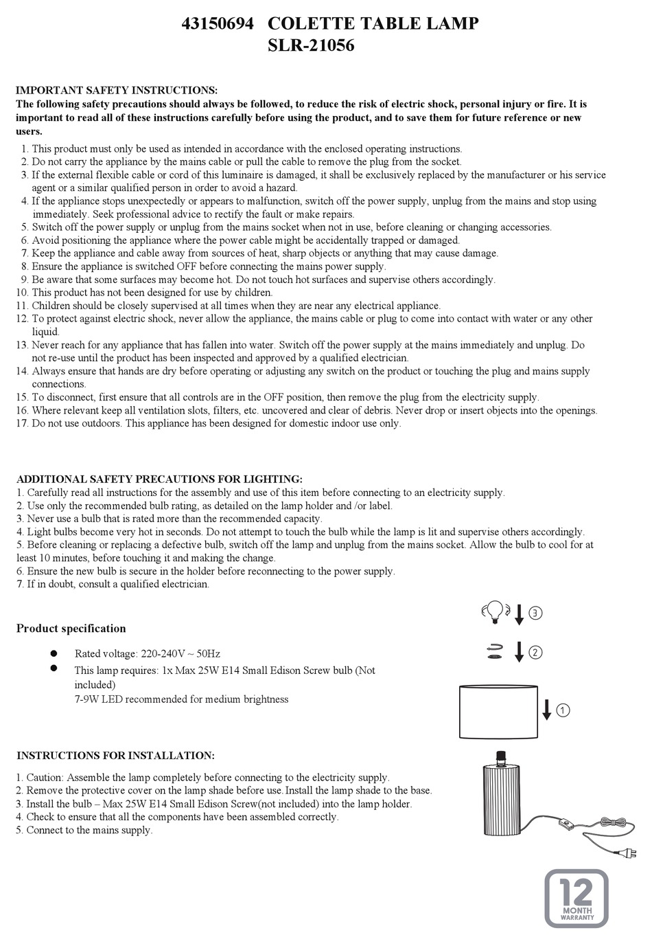 KMART SLR21056 INSTRUCTIONS Pdf Download ManualsLib