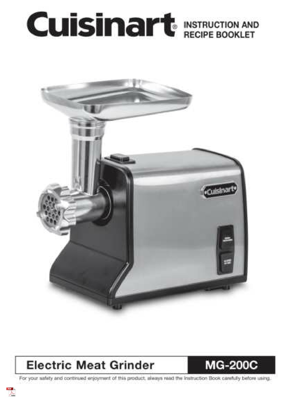 CUISINART MG200C INSTRUCTION AND RECIPE BOOKLET Pdf Download ManualsLib