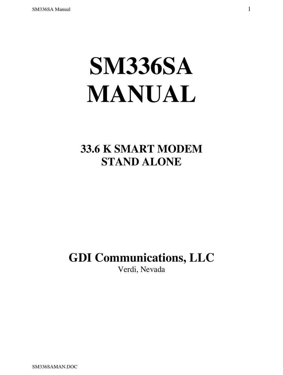 GDI SM336SA MANUAL Pdf Download | ManualsLib