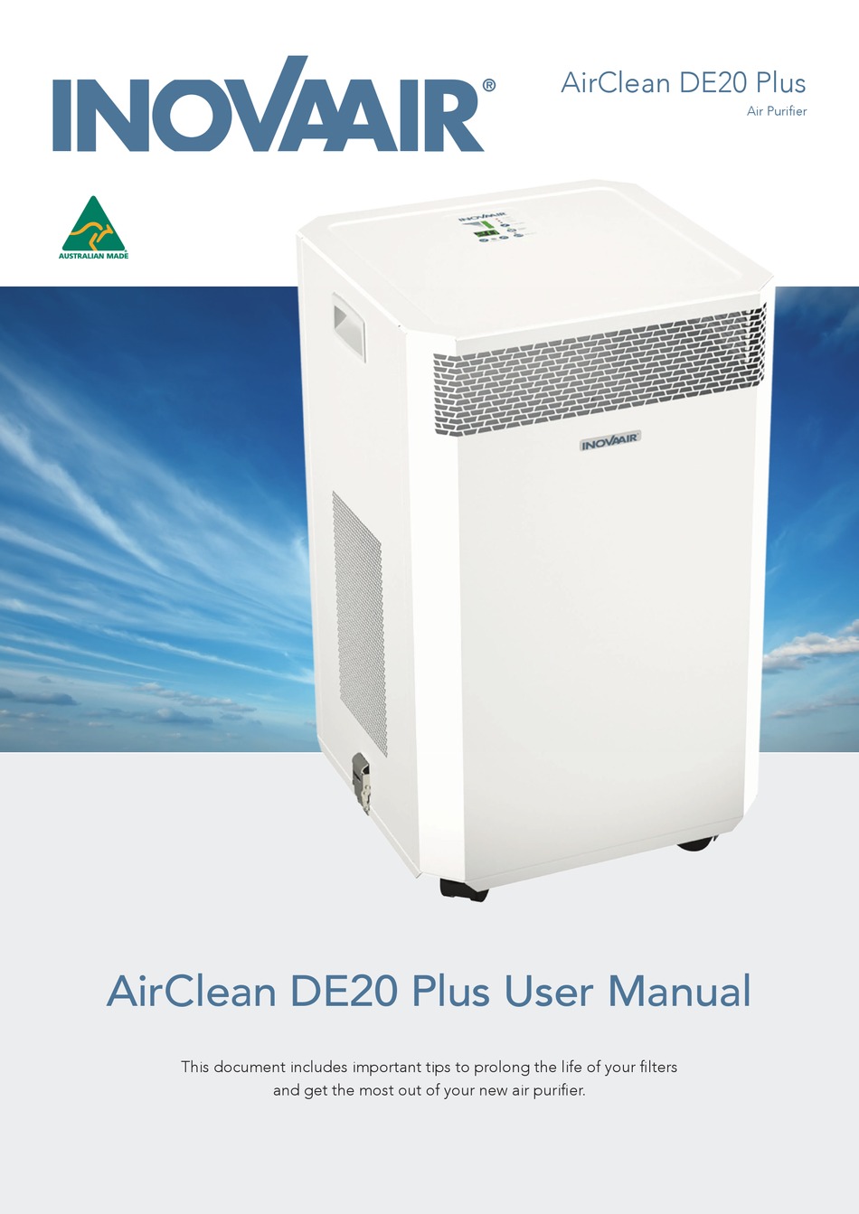 INOVAAIR AIRCLEAN DE20 PLUS USER MANUAL Pdf Download ManualsLib
