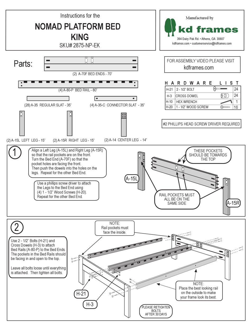 KD FRAMES 2875NPEK INSTRUCTIONS Pdf Download ManualsLib