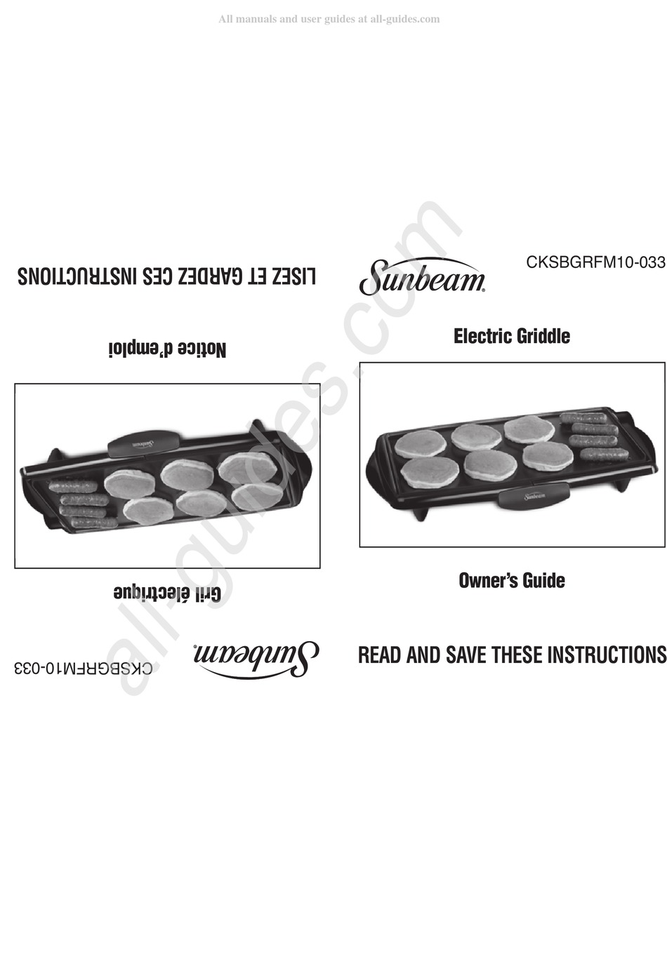 SUNBEAM CKSBGRFM10033 OWNER'S MANUAL Pdf Download ManualsLib