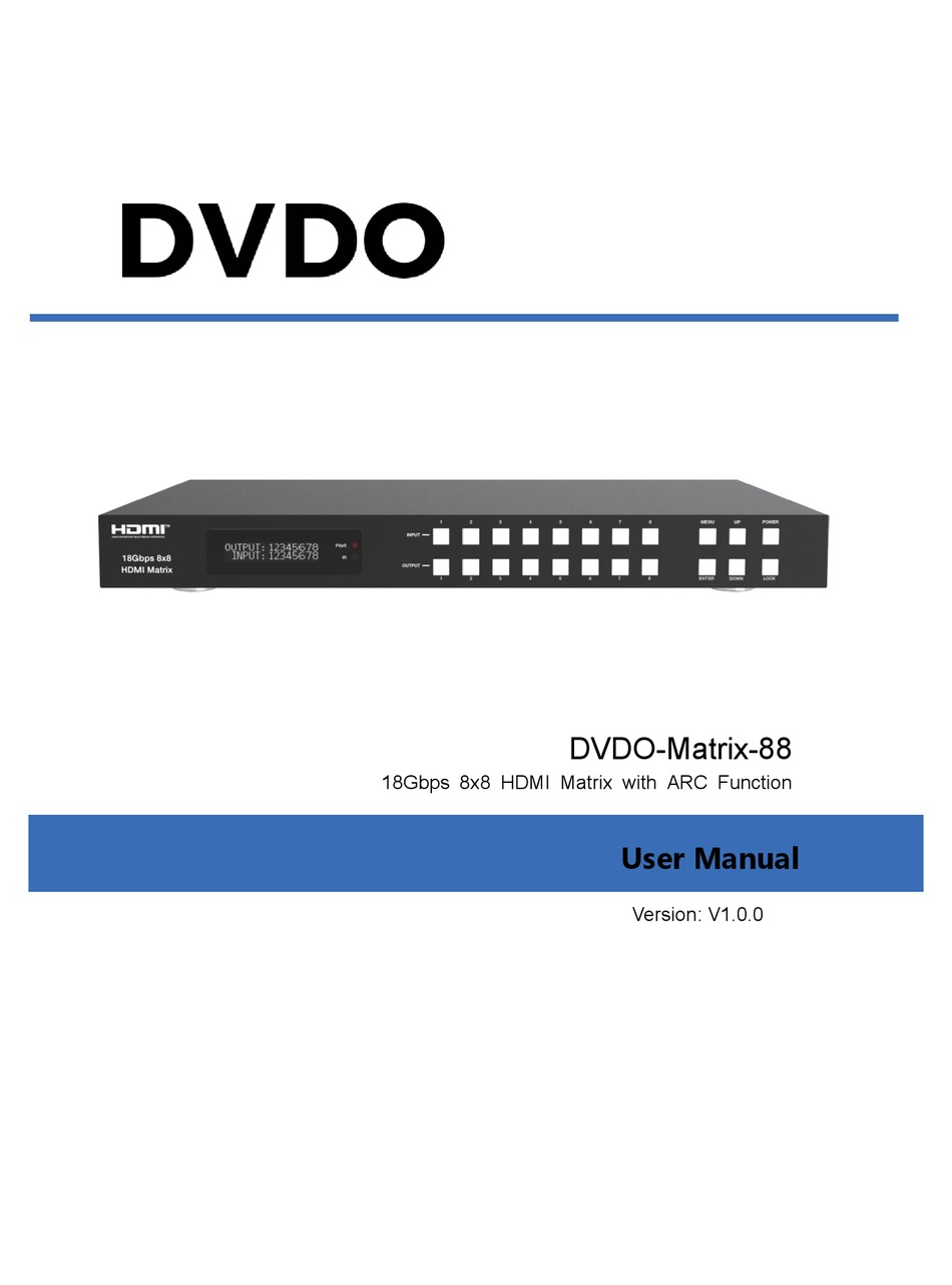DVDO MATRIX88 USER MANUAL Pdf Download ManualsLib