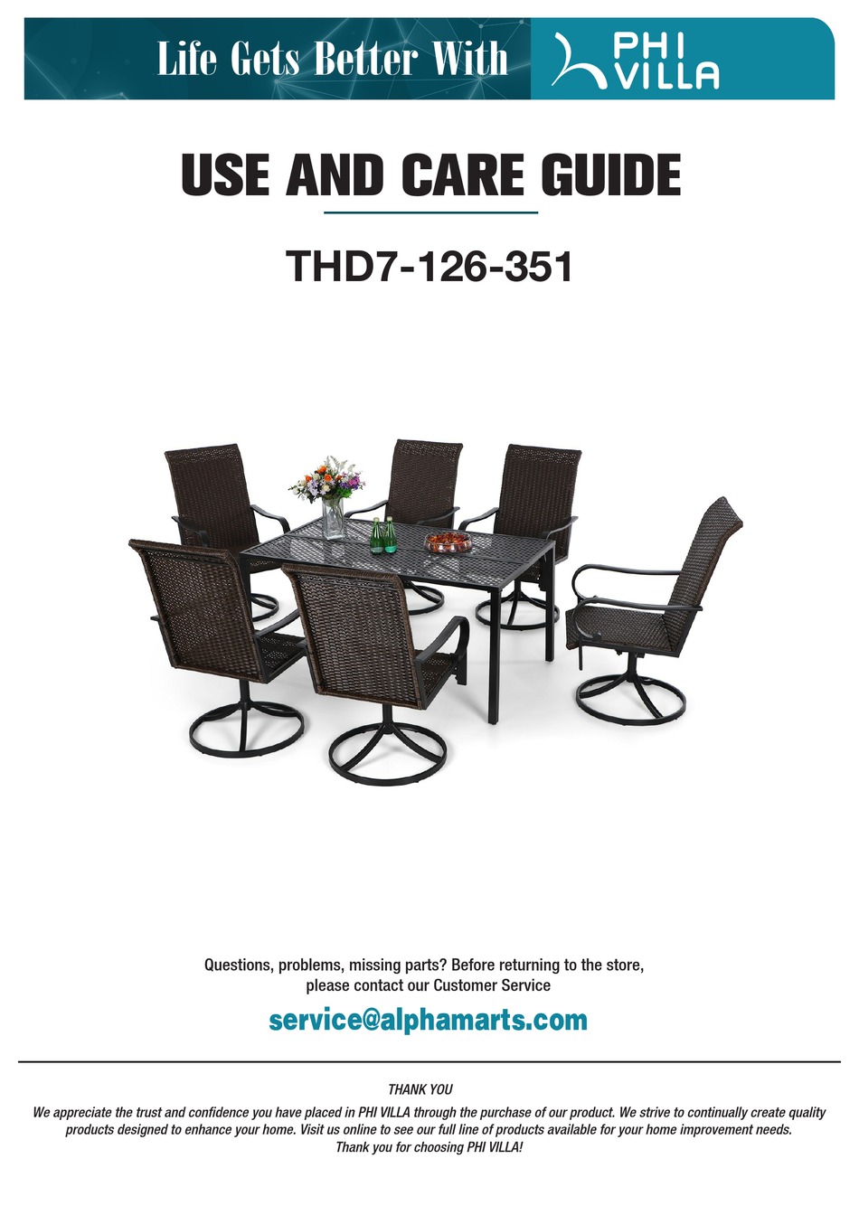 PHI VILLA THD7126351 USE AND CARE MANUAL Pdf Download ManualsLib