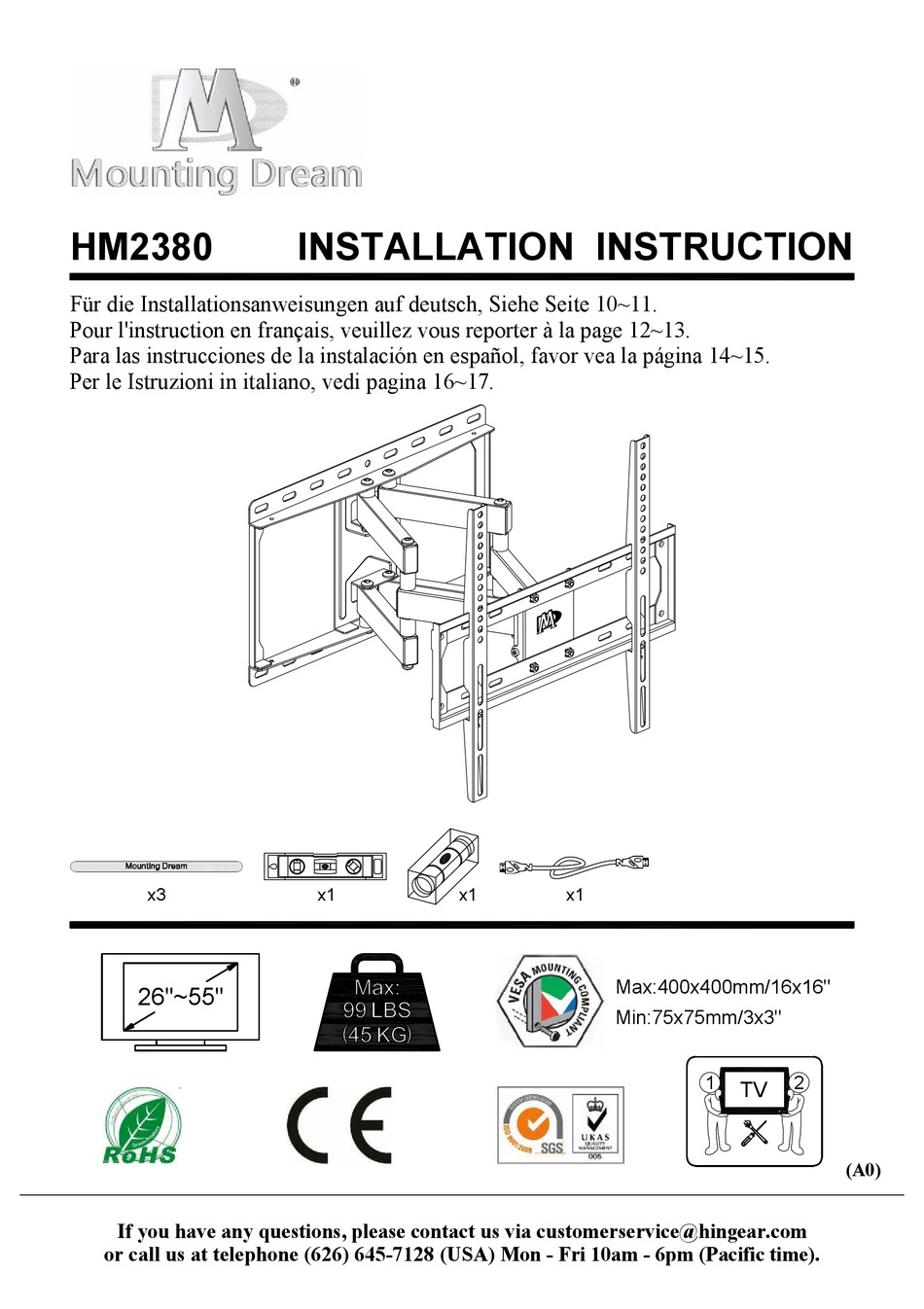 MOUNTING DREAM HM2380 INSTALLATION INSTRUCTION Pdf Download ManualsLib