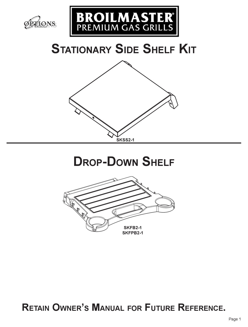 BROIL KING OPTIONS SKSS21 OWNER'S MANUAL Pdf Download ManualsLib