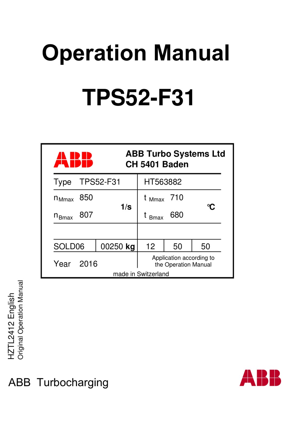 ABB HT563882 OPERATION MANUAL Pdf Download | ManualsLib