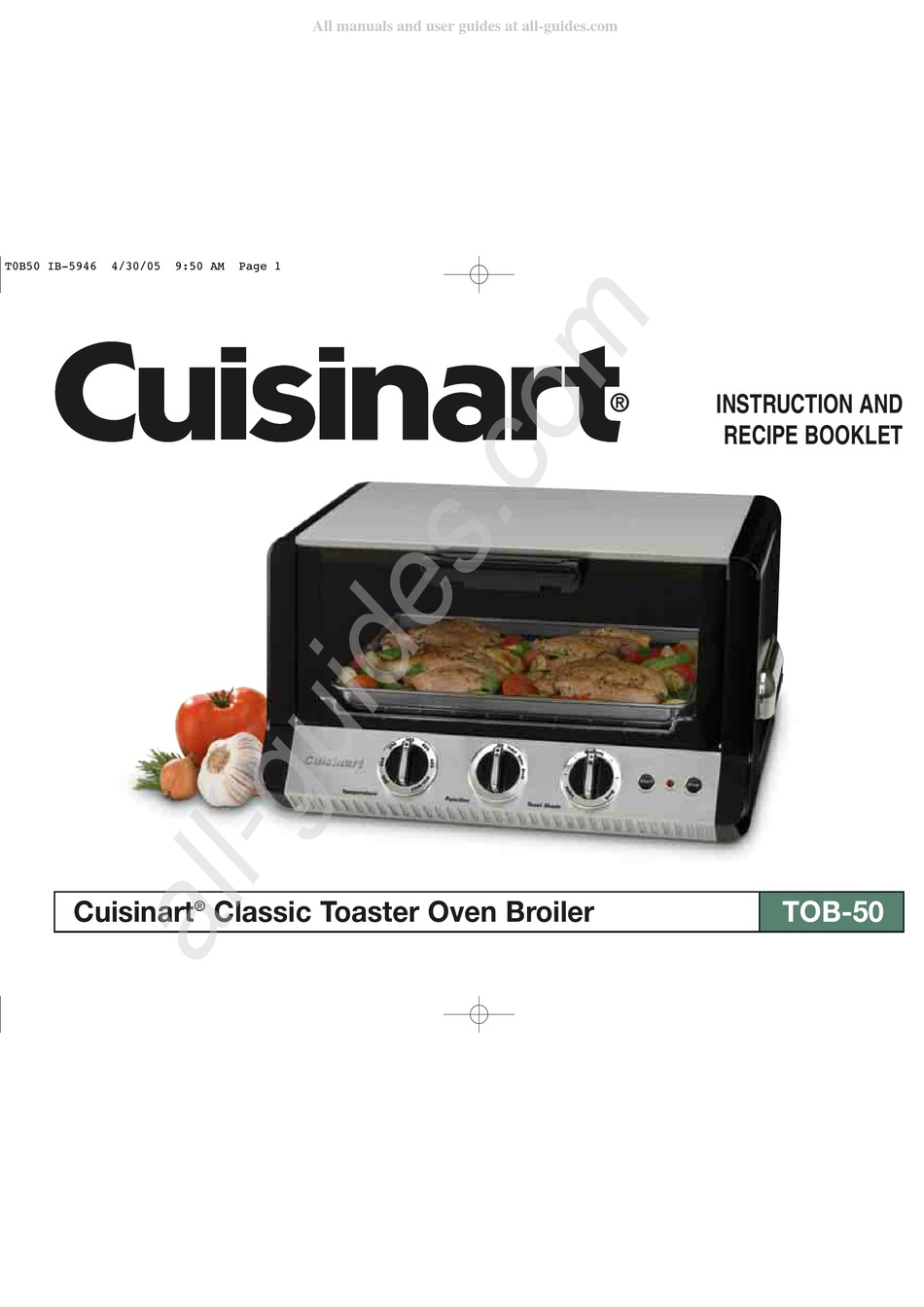 CUISINART T0B50 INSTRUCTION AND RECIPE BOOKLET Pdf Download ManualsLib