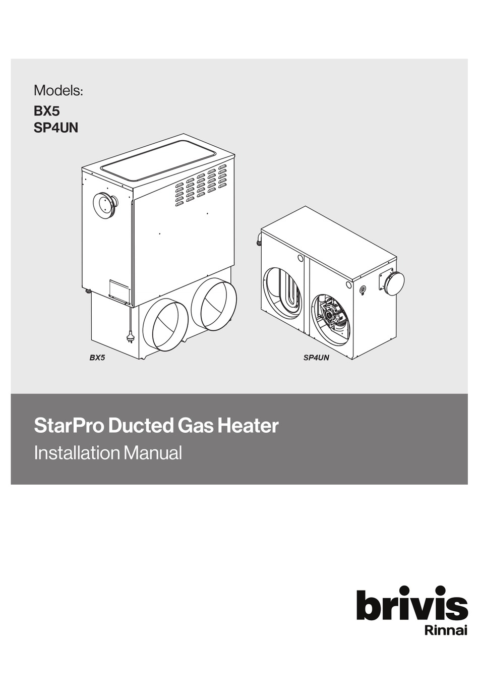 RINNAI BRIVIS STARPRO SP4UN INSTALLATION MANUAL Pdf Download ManualsLib