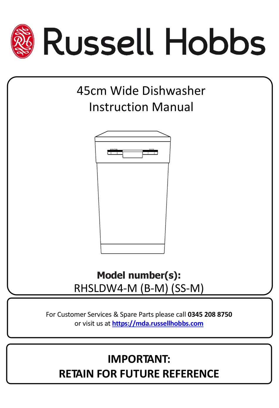 RUSSELL HOBBS RHSLDW4-M (B-M) INSTRUCTION MANUAL Pdf Download | ManualsLib